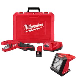 Milwaukee M12 12V Lithium Ion Cordless Copper Tubing Cutter Kit with M12 1.5 Ah Battery Pack 2 Pack 2471 21 48 11 2411 The Home Depot