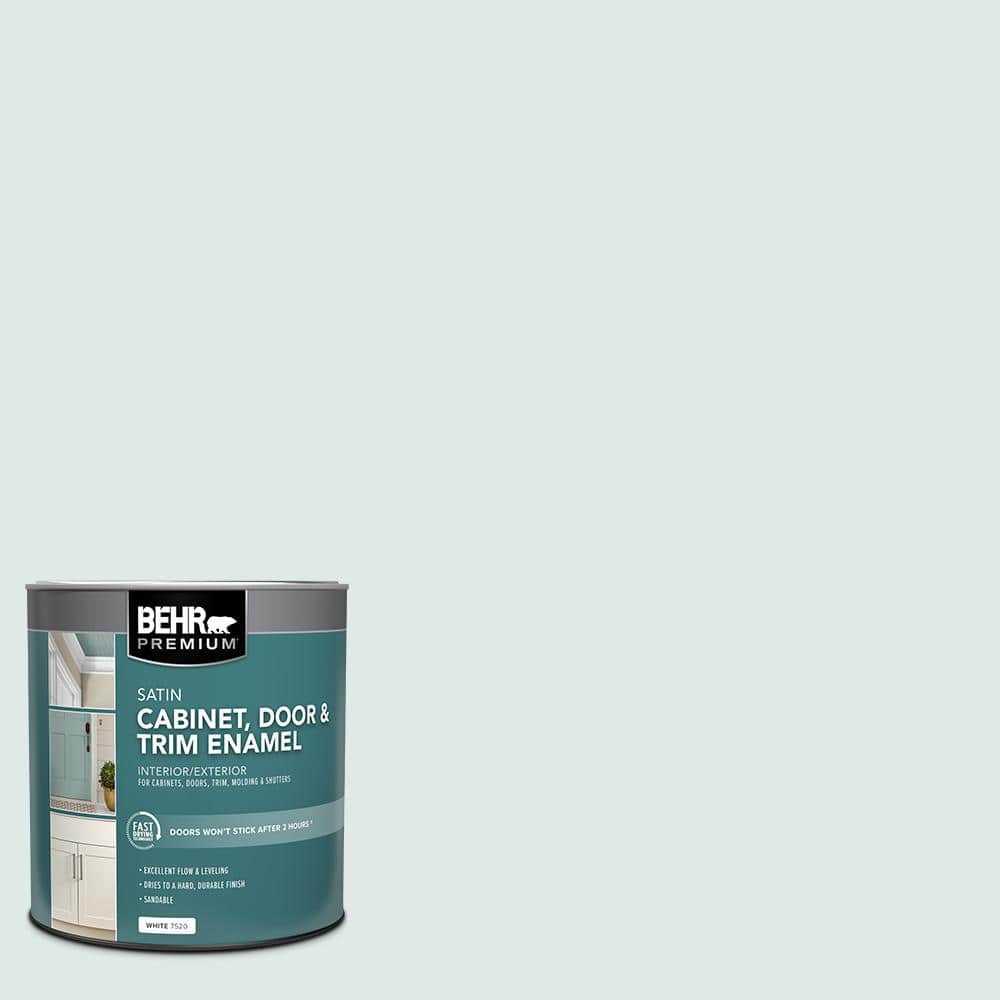 BEHR PREMIUM 1 qt. BLW01 Calm Satin Enamel Interior/Exterior Door & Trim Paint 752004