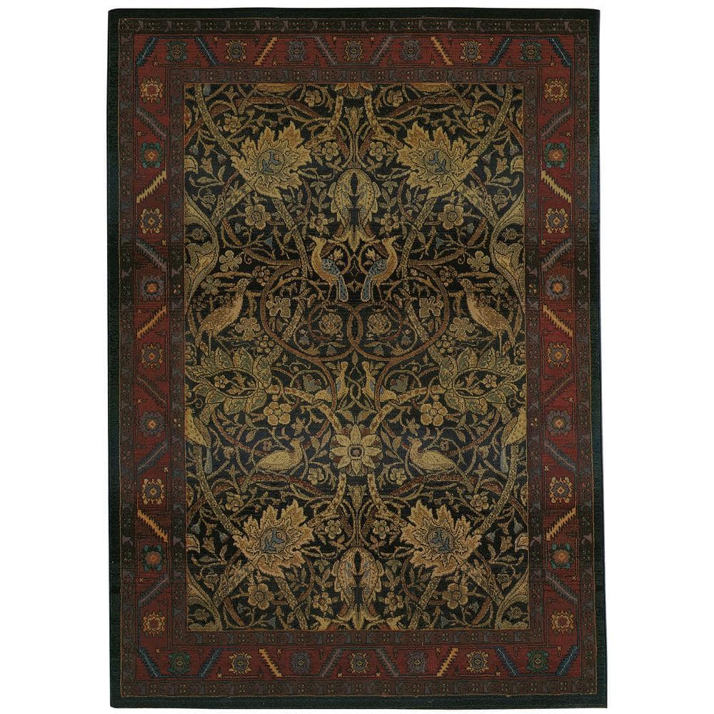 Kaiden Red/Blue 5 ft. X 8 ft. Oriental Area Rug 043014 The Home Depot