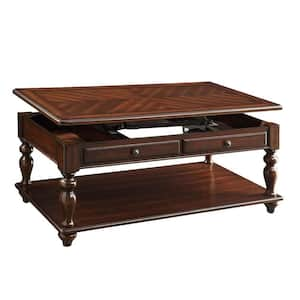 Farrel 48 in. Walnut Rectangle Wood Coffee Table