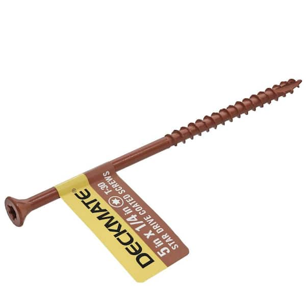 DECKMATE ¼ in. x 5 in. Red Star Drive Flat-Head Wood Deck Screws - EA