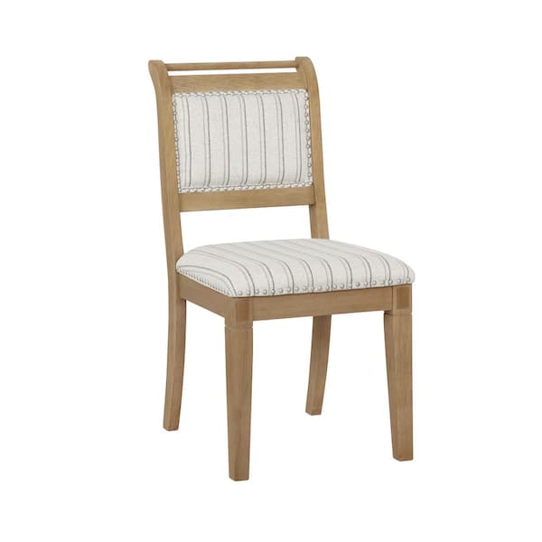 Linon Home Decor Kendra Graywash Polyester Fabric Seat Wood Dining Side Chair