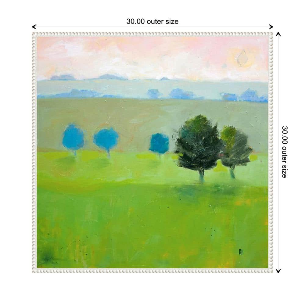Gascony Trees Scenic Landscape Canvas Art with White Floater Frame
