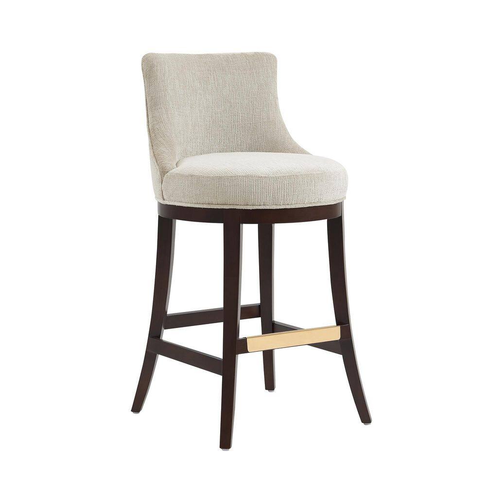 Lucia Modern 29.4 in. H Natural Beech Wood Bar Stool with Chenille Upholstered Seat price history on PriceWatchPro