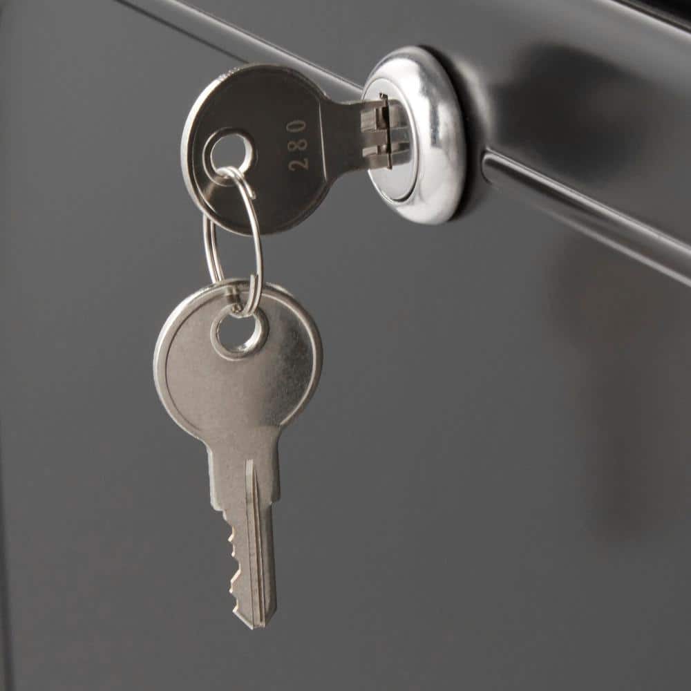 Black Steel Lockable Post-Mount Drop Box