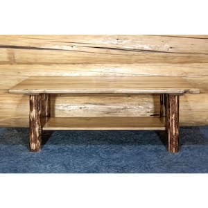 Glacier Country 48 in. Puritan Pine Rectangle Wood Top Coffee Table with Shelf