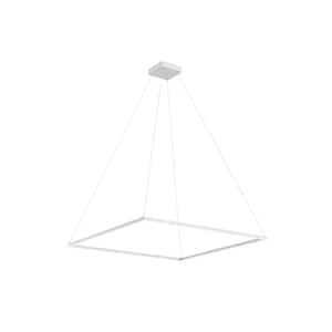 Piazza 48 in. 1 Light 100-Watt White Integrated LED Pendant Light