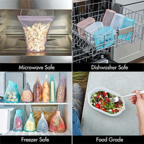 Reusable Food Storage Bags Freezer  Dishwasher Safe 6 Pack 3  Etsy