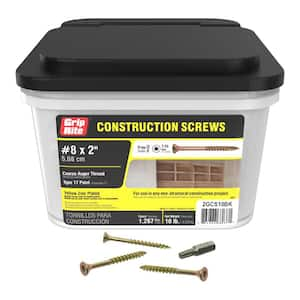 #8 x 2 in. Star Drive Dual Flat Head Construction Screws 10 lb. Box