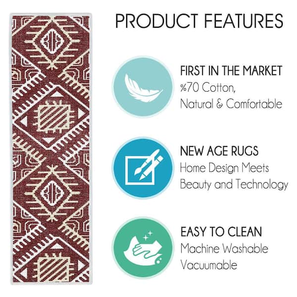 Monument Maroon 9 in. x 28 in. Cotton Carpet Stair Tread Cover (Set of 13)