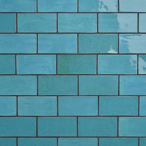 Orion Blue 3.93 in. x 7.87 in. Glazed Terracotta Clay Subway Wall Tile (10.76 Sq. Ft./Case)