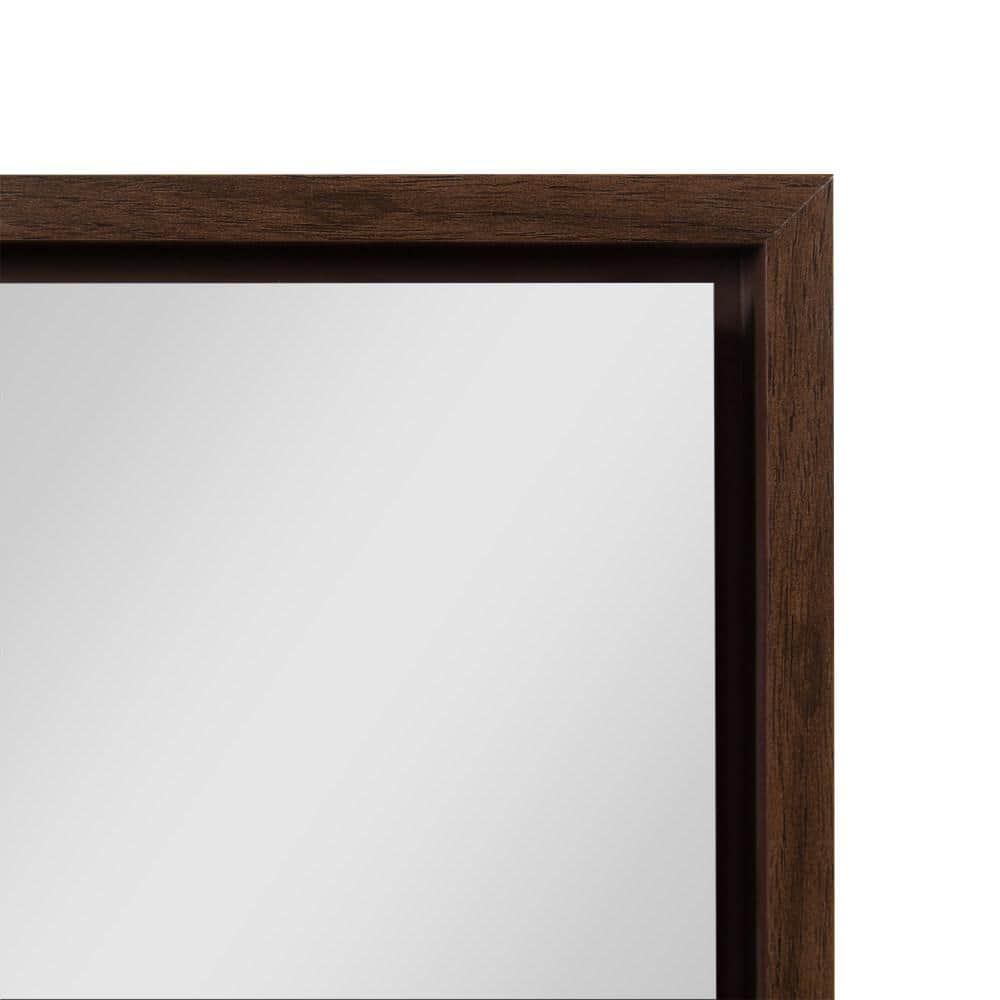 Evans 53'' Full-Length Walnut Brown Wood Framed Mirror