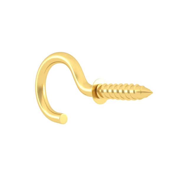 Brass Plated Steel Cup Hook - 1/4 Hole [#5010] - $0.1500 : Casey's
