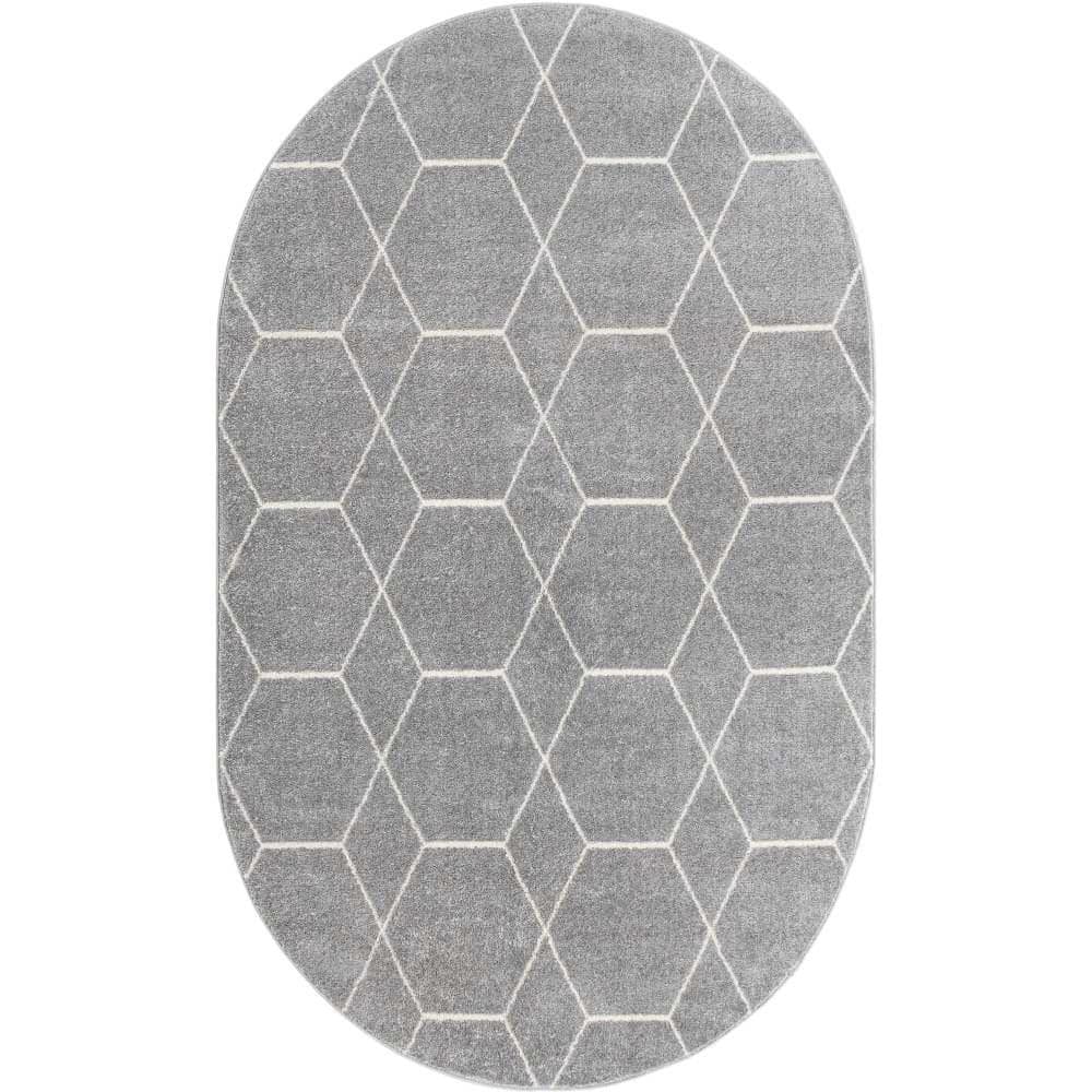 Trellis Frieze Geometric Light Gray 3 ft. x 5 ft. Area Rug price history on PriceWatchPro