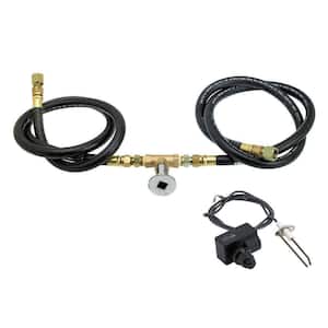 Fire Pit Natural Gas Installation Kit with Chrome Key Valve