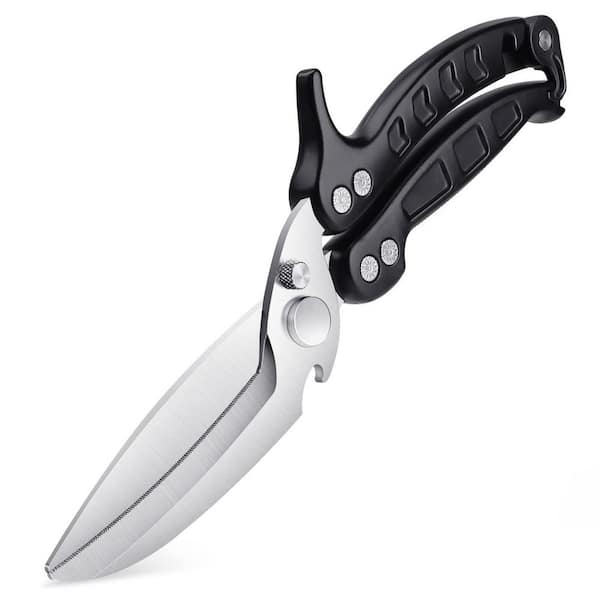 Black Poultry Shears, Stainless Steel Kitchen Shears, Kitchen Scissors for Chicken and Meat Cutting