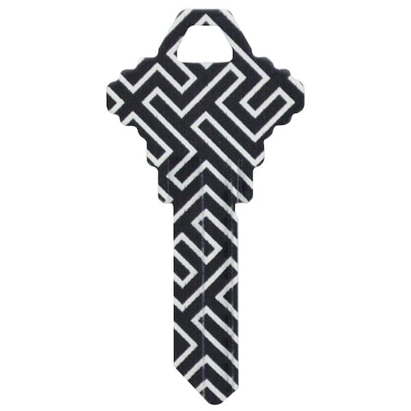 The Hillman Group Schlage Brass House and Entry Key Blank Maze Design