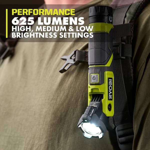 RYOBI USB Lithium Cordless Pivoting LED 3-Mode Flip Light and