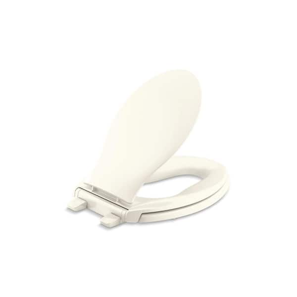 KOHLER Transitions Quiet-Close Elongated Closed - Front Toilet Seat in. Biscuit