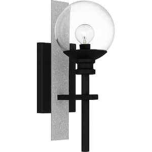 Gladstone 1-Light Earth Black Outdoor Wall Lantern Sconce