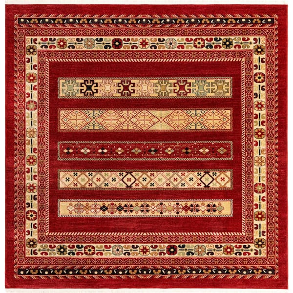 Fars Pasadena Rust Red 8' 0 x 8' 0 Square Rug