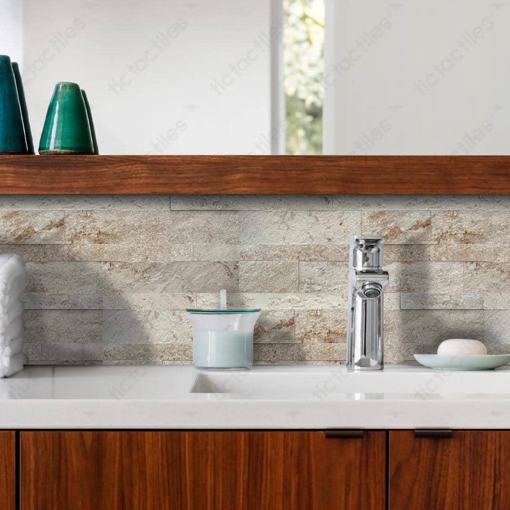 Golden Beach Natural Stone Peel and Stick Mosaic Tiles
