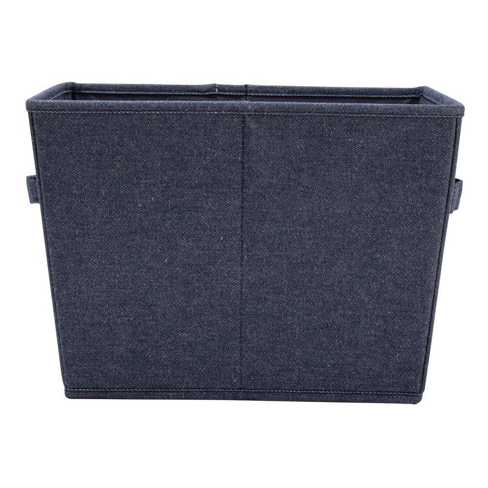 Denim Blue Fabric Stackable Storage Cubes with Cloth Handles