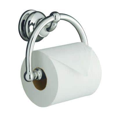 Fairfax Wall-Mount Toilet Paper Holder in Polished Chrome with White Accents