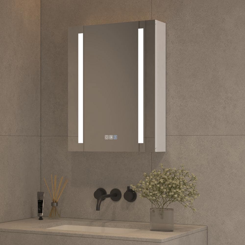 Nns 20 in. W x 26 in. H Rectangular Silver Aluminum Recessed/Surface Mount 