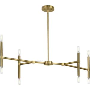 Arya 8-Light Brushed Gold Luxe Linear Chandelier