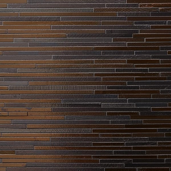 Ivy Hill Tile Deco Lava Bronze 19.68 in. x 9.84 in. Metallic Lava Stone Wall Mosaic Tile (1.34 sq. ft./Each)