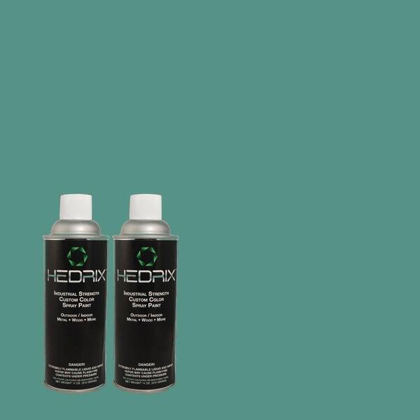 Hedrix 11 oz. Match of 2A51-5 Aqua Sea Low Lustre Custom Spray Paint (2-Pack)