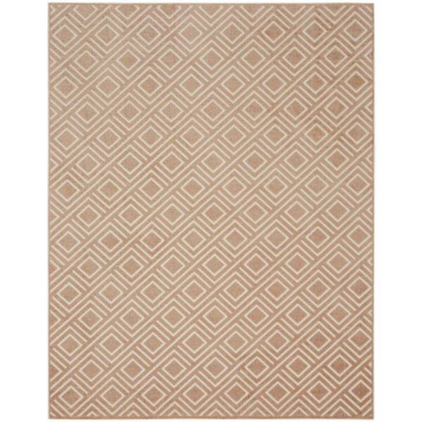 Nourison Casual Brown 9 ft. x 12 ft. Checker Contemporary Area Rug