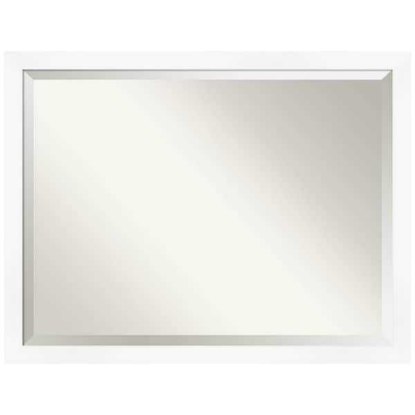 Amanti Art Cabinet White Narrow 43.25 in. H x 33.25 in. W Framed Wall Mirror