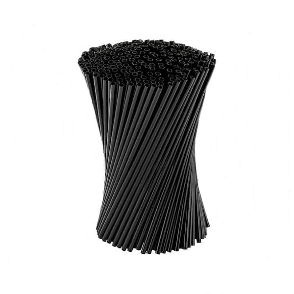 5 in. Disposable Plastic Coffee & Cocktail Stirrers with for Coffee Straws and Cocktail Mixers, Black (1000-Pack)