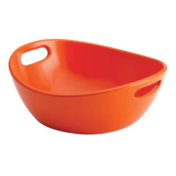 Rachael Ray Stoneware 10 in. Veggie Bowl in Orange