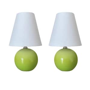11 in. Green Gradient Ceramic Table Lamps (Set of 2)
