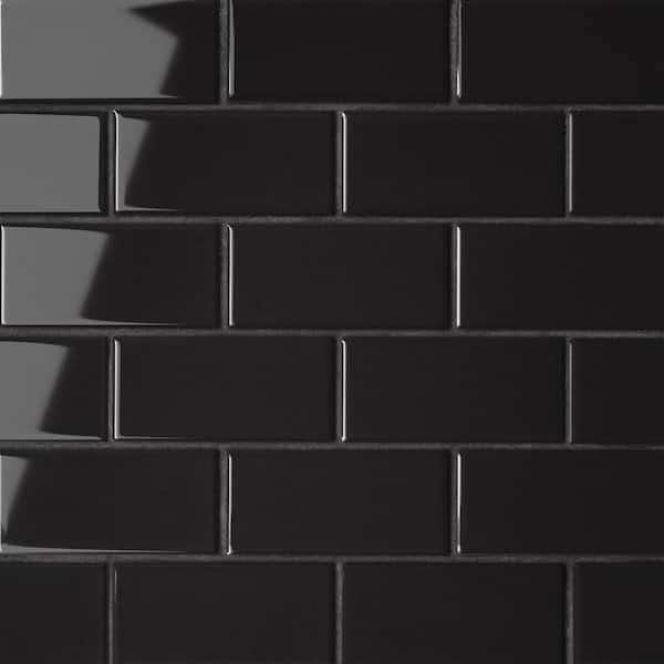 Le Cafe 12 in. x 12 in. Black Porcelain Mosaic Floor and Wall Tile (9.25 sq. ft. /Case)