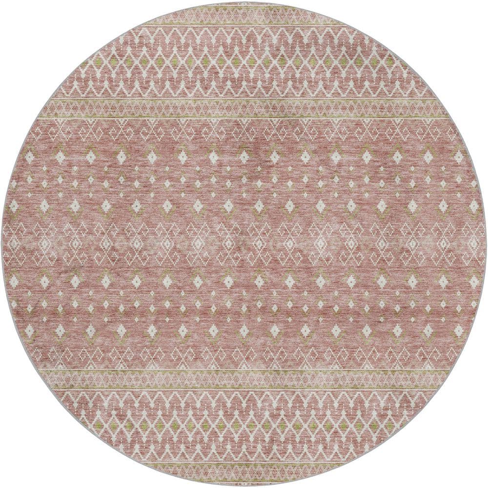 Dream Shag Premium Machine Washable Abstract ADS709 Blush 8 ft. x 8 ft. Round Rug price history on PriceWatchPro