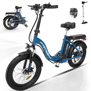 20 x 3 in. Fat Tire Commuter and Mountain Electric Bike for Adults with 750-Watt/48-Volt/14Ah Foldable Ebike BK6M Blue