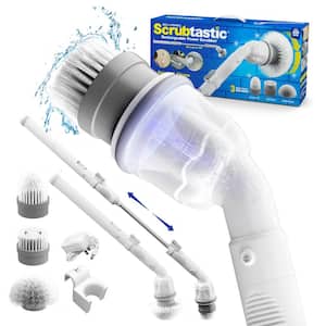 Scrubtastic 39 in. Multi-Purpose Surface Rechargeable Power Scrubber Cleaner Scrub Brush with 3 Brush Heads