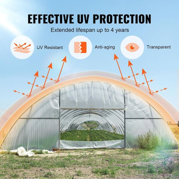 VEVOR 12 ft. x 25 ft. 6 Mil Greenhouse Film UV Resistant Superior