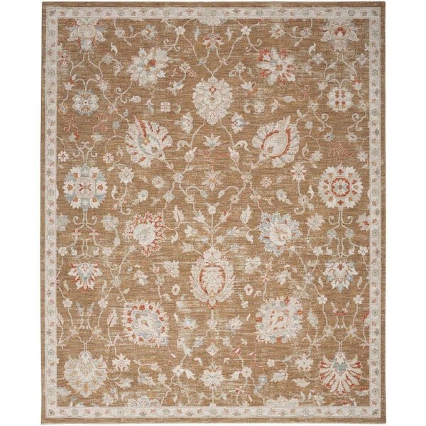 Asher Mocha 9 ft. x 13 ft. All-over design Traditional Area Rug