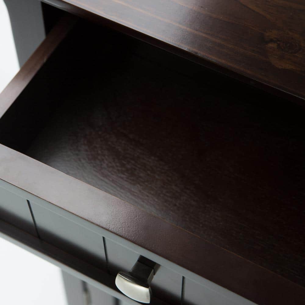 Brunette Brown Wood Freestanding Office Storage Cabinet with Adjustable Shelving