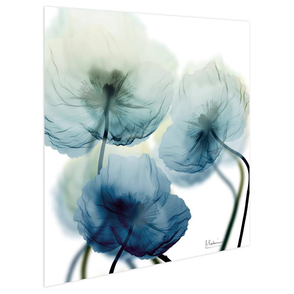 Unfocused Beauty Blue Floral Glass Wall Art, 24" x 24"