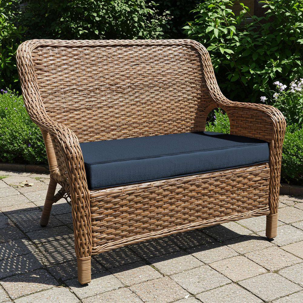 Heather Indigo Blue FadeSafe 42" Outdoor Patio Bench Cushion