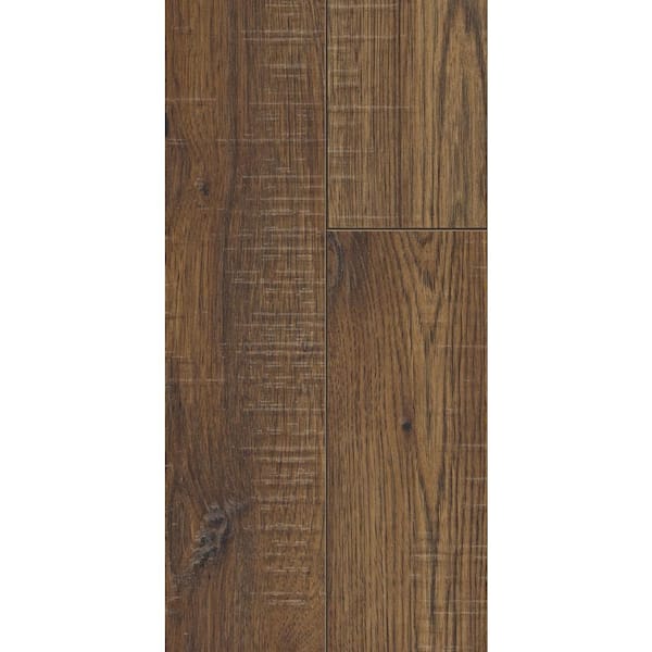Home Decorators Collection Take Home Sample - Distressed Brown Hickory Laminate Flooring - 5 in. x 7 in.