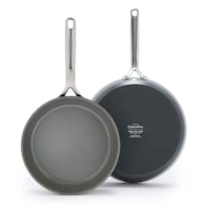 GP5 2-Piece Aluminum Hard-Anodized Healthy Ceramic Nonstick 9.5 in. and 11 in. Frying Pan Set in Slate Grey