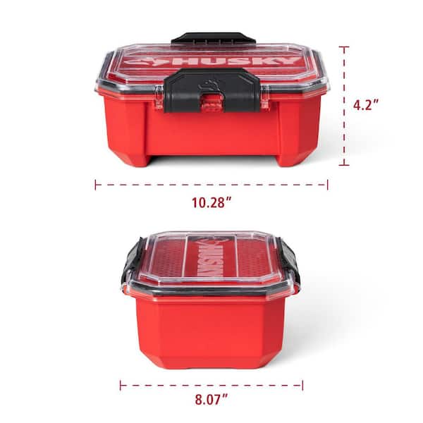 0.8 Gal. Professional Duty Waterproof Storage Container with Hinged Lid in Red