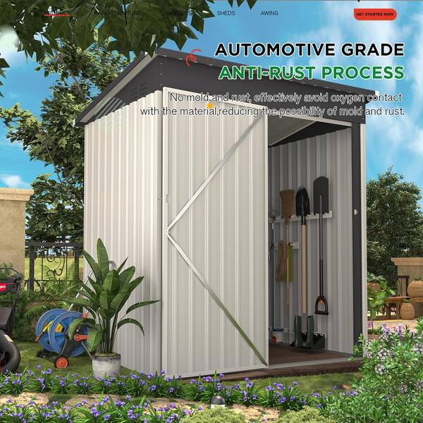 AECOJOY 5 ft. W x 3 ft. D Metal Shed with Single Lockable Door